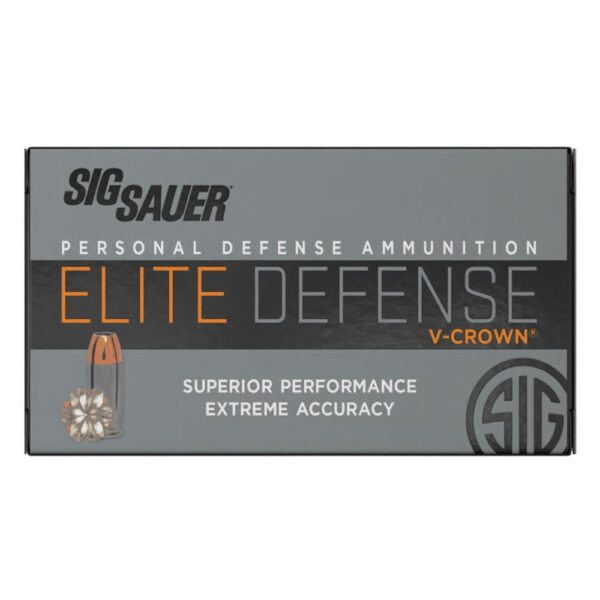 Sig Sauer Elite V-Crown Handgun Ammunition 9mm Luger 124gr JHP 1165 fps 50/ct - Precision Shot Firearms