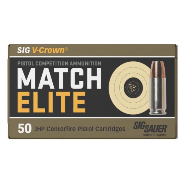 Sig Sauer Match Elite Handgun Ammunition 9mm Luger 147gr JHP 880 fps 50/ct - Precision Shot Firearms