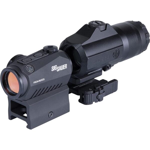 Sig Sauer ROMEO5 Red Dot Sight M1913 & Juliet3 3x Magnifier Combo - 1x20mm 2 MOA Red Dot Black Matte - Precision Shot Firearms