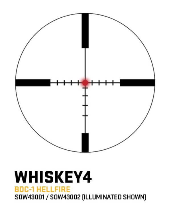 Sig Sauer Whiskey 4 Rifle Scope 3-12x44 30mm SFP BDC-1 Hellfire Illum Black - Precision Shot Firearms