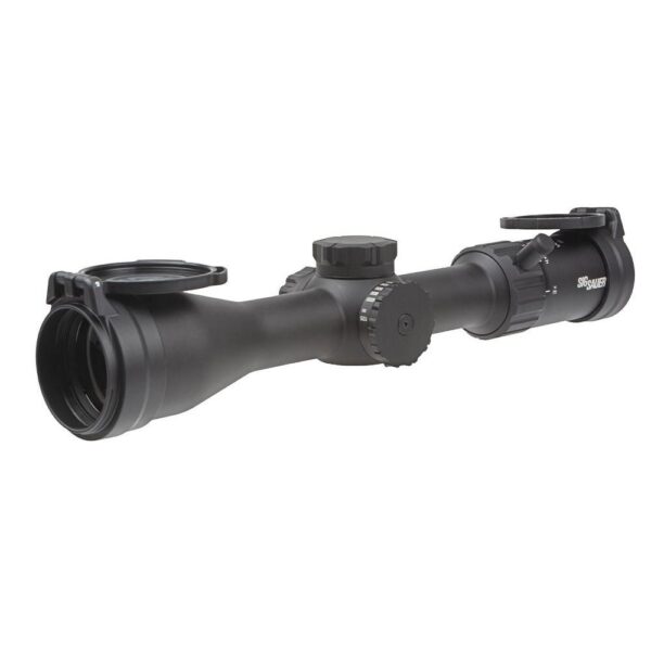 Sig Sauer Whiskey 4 Low Profile Rifle Scope 3-12x44 30mm SFP Quadplex non-Illum Capped 0.25 MOA - Black - Precision Shot Firearms