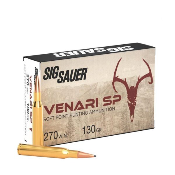 Sig Sauer Venari SP Rifle Ammunition .270 Win 130gr SP 2846 fps 20/ct - Precision Shot Firearms