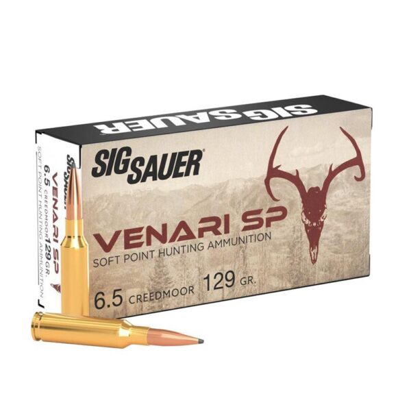 Sig Sauer Venari SP Rifle Ammunition 6.5 Creedmoor 129gr SP 2820 fps 20/ct - Precision Shot Firearms