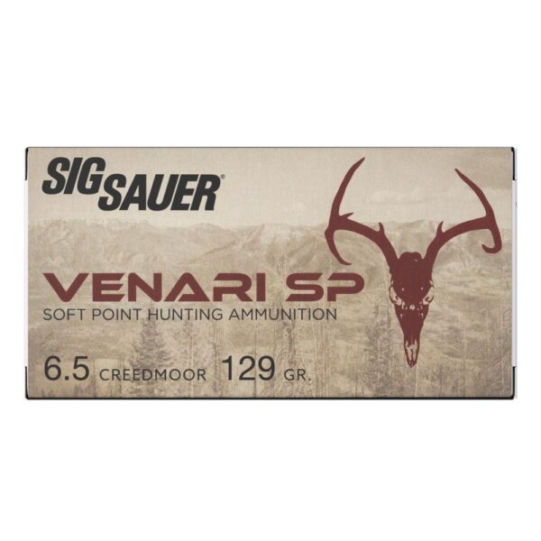 Sig Sauer Venari SP Rifle Ammunition 6.5 Creedmoor 129gr SP 2820 fps 20/ct - Precision Shot Firearms