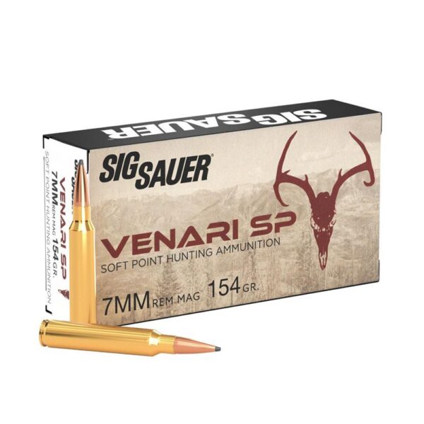 Sig Sauer Venari SP Rifle Ammunition 7mm Rem Mag 154gr SP 3045 fps 20/ct - Precision Shot Firearms
