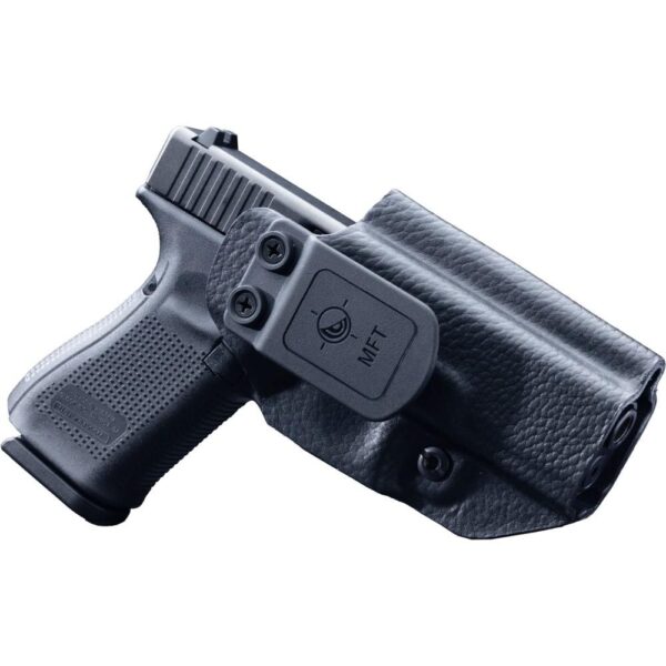 Mission First Tactical Leather Hybrid IWB/OWB Holster for Glock 19/23/44/45 Black Ambi - Precision Shot Firearms