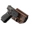 Mission First Tactical Leather Hybrid IWB/OWB Holster for Glock 19/23/44/45 Brown Ambi - Precision Shot Firearms