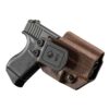 Mission First Tactical Leather Hybrid IWB/OWB Holster for Glock 43/43x Brown Ambi - Precision Shot Firearms
