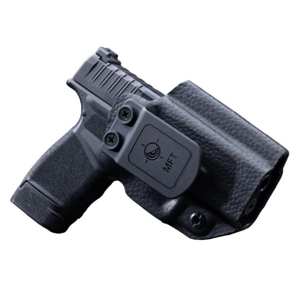 Mission First Tactical Leather Hybrid IWB/OWB Holster for Springfield HellCat Black Ambi - Precision Shot Firearms