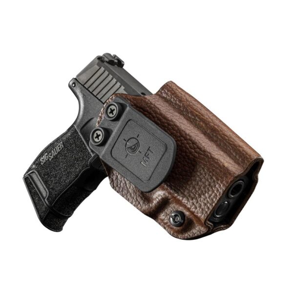Mission First Tactical Leather Hybrid IWB/OWB Holster for Sig Sauer P365 Brown Ambi - Precision Shot Firearms