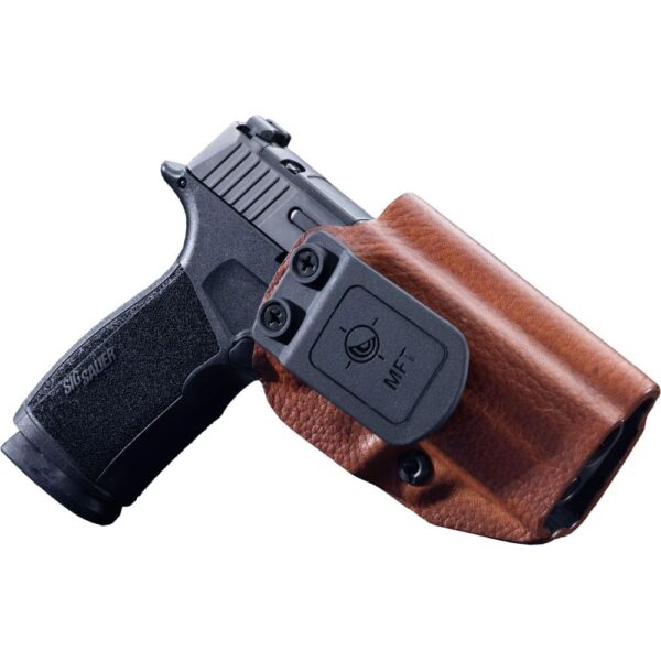 Mission First Tactical Leather Hybrid IWB/OWB Holster for Sig Sauer P365-XMacro Brown Ambi - Precision Shot Firearms