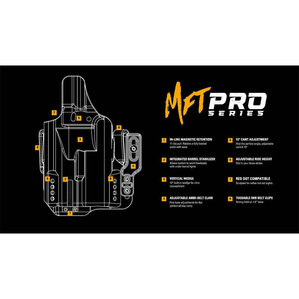 Mission First Tactical Pro Series IWB Light Holster for Sig P365-FUSE with TLR7A Black Ambi - Precision Shot Firearms