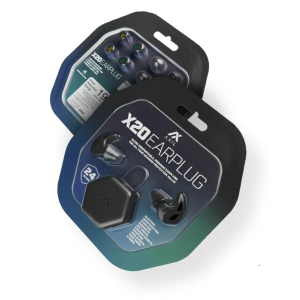Axil X20 Passive Ear Plugs 17-24dB Black - Precision Shot Firearms