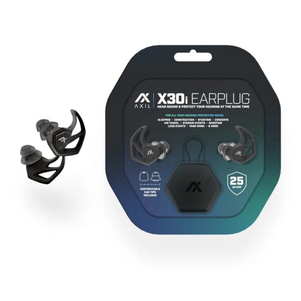 Axil X30i Passive Ear Plugs 13-31dB Charcoal Black - Precision Shot Firearms