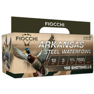 Fiocchi Arkansas Steel Waterfowl Shotshells 12ga 3" 1-1/5oz 1550 fps #3 100/ct - Precision Shot Firearms