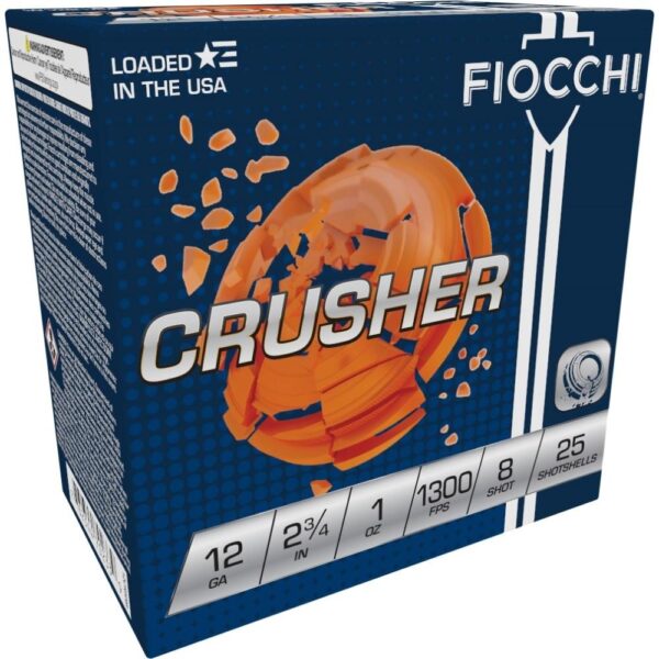 Fiocchi Exacta Crusher Shotshells 12ga 2-3/4 1oz 1300 fps #8 25/ct - Precision Shot Firearms