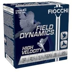 Fiocchi High Velocity Shotshells 12ga 2-3/4 1-1/4oz 1330 fps #8 25/ct - Precision Shot Firearms