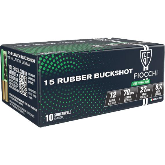 Fiocchi Defense Dynamics Rubber Buck Shotshells 12ga 2-3/4" 15plt 790 fps Rubber 10/ct - Precision Shot Firearms