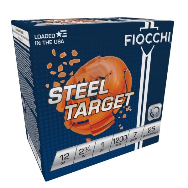 Fiocchi Target Steel Low Recoil Shotshells 12ga 2-3/4" 1oz 1200 fps #7 25/ct - Precision Shot Firearms