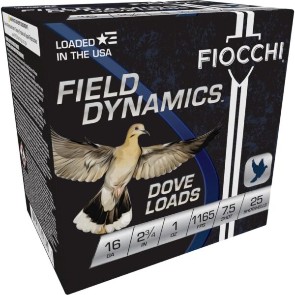 Fiocchi Lead Dove & Quail Shotshells 16ga 2-3/4 in 1oz 1165 fps #7.5 25/ct - Precision Shot Firearms