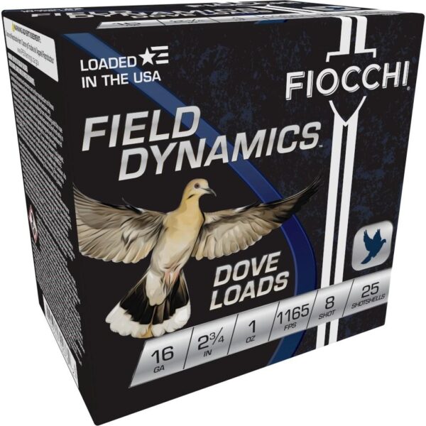 Fiocchi Lead Dove & Quail Shotshells 16ga 2-3/4 in 1oz 1165 fps #8 25/ct - Precision Shot Firearms