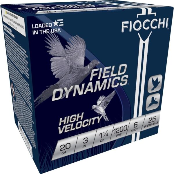 Fiocchi Field Dynamics Shotshells 20 ga 3" 1-1/4oz 1200fps #6 25/ct - Precision Shot Firearms
