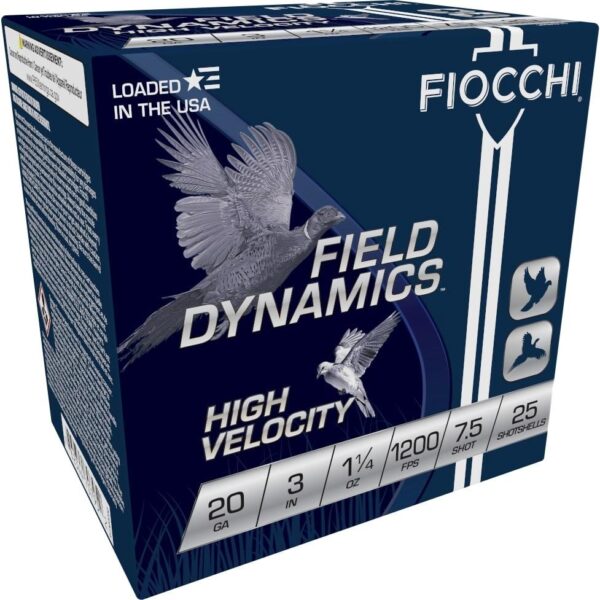 Fiocchi Field Dynamics Shotshells 20 ga 3" 1-1/4oz 1200fps #7.5 25/ct - Precision Shot Firearms