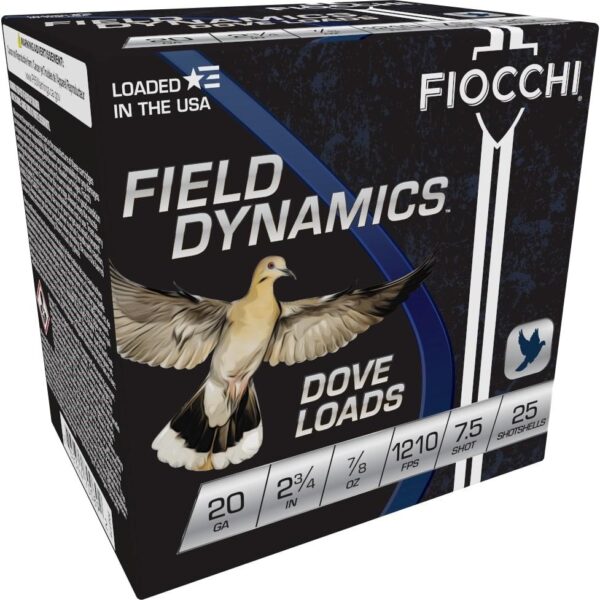 Fiocchi Lead Dove & Quail Shotshells 20ga 2-3/4 in 7/8 oz #7.5 1210 fps 25/ct - Precision Shot Firearms