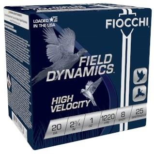 Fiocchi High Velocity Shotshells 20ga 2-3/4" 1oz #8 25/ct - Precision Shot Firearms