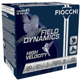 Fiocchi High Velocity Shotshells 20 ga 2-3/4 1oz 1220 fps #9 25/ct - Precision Shot Firearms