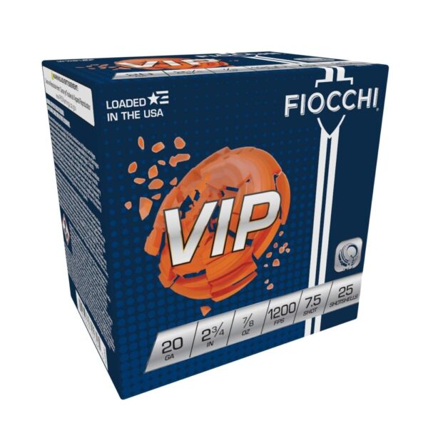 Fiocchi VIP Shotshells 20 ga 2-3/4" 7/8 oz 1200 fps #7.5 25/ct - Precision Shot Firearms