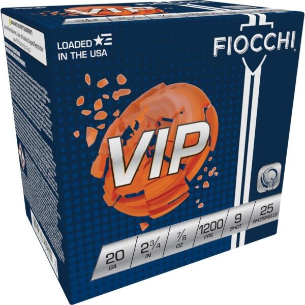 Fiocchi VIP Shotshells 20 ga 2-3/4" 7/8 oz 1200 fps #9 25/ct - Precision Shot Firearms