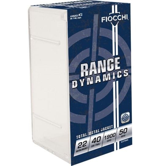 Fiocchi Range Dynamics Rimfire Ammunition .22 WMR 40 gr. TMJ 1900 fps 50/ct - Precision Shot Firearms