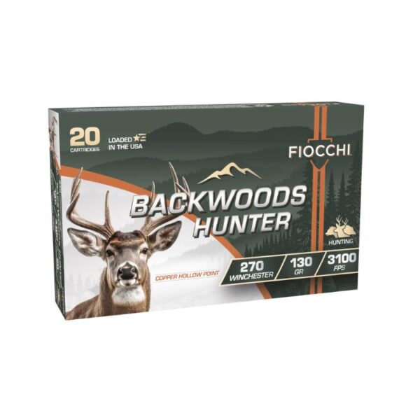 Fiocchi Backwoods Hunter Rifle Ammunition 270 Win 130gr HP 3100 fps 20/ct - Precision Shot Firearms