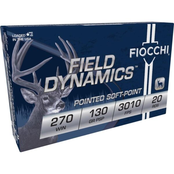 Fiocchi Field Dynamics Rifle Ammunition .270 Win 130 gr PSP 3010 fps 20/ct - Precision Shot Firearms