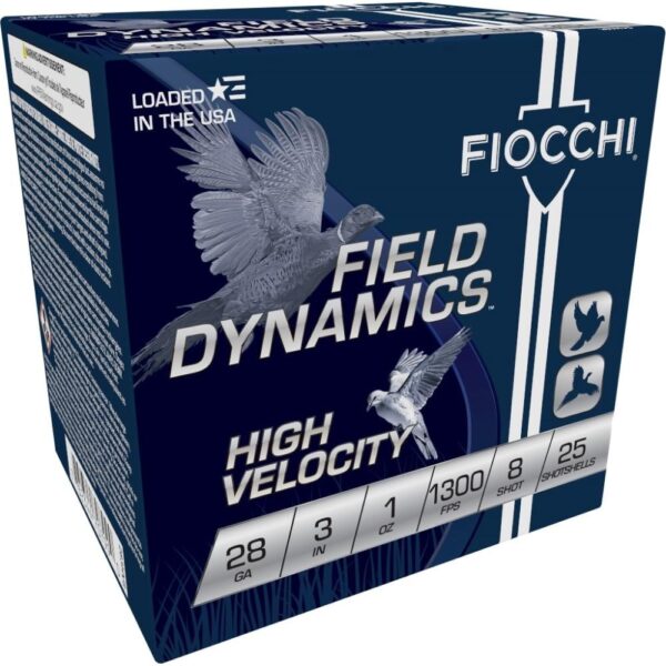 Fiocchi High Velocity Shotshells 28 ga 3" 1 oz 1300 fps #8 25/ct - Precision Shot Firearms