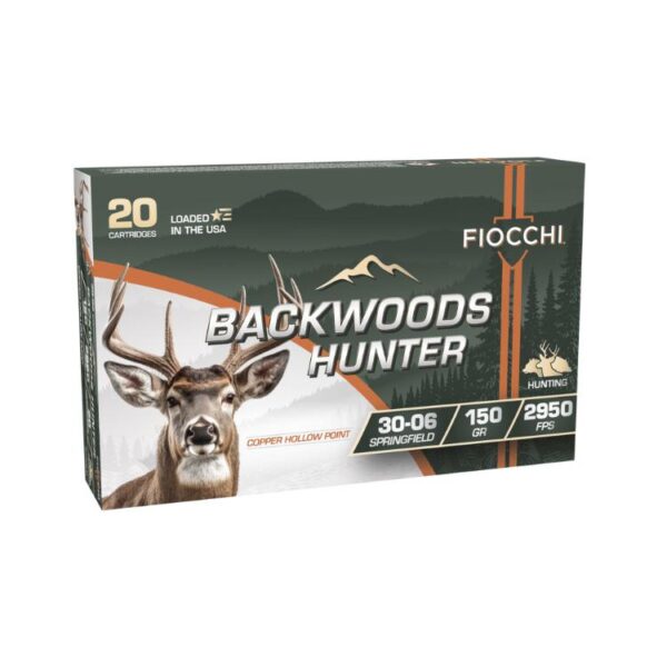 Fiocchi Backwoods Hunter Rifle Ammunition .30-06 Sprg 150gr CHP 2950 fps 20/ct - Precision Shot Firearms
