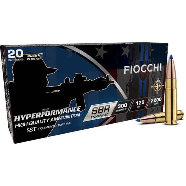 Fiocchi Hyperformance SBR SST Ammunition .300 Blackout 125gr PT 2250 fps 20/ct - Precision Shot Firearms