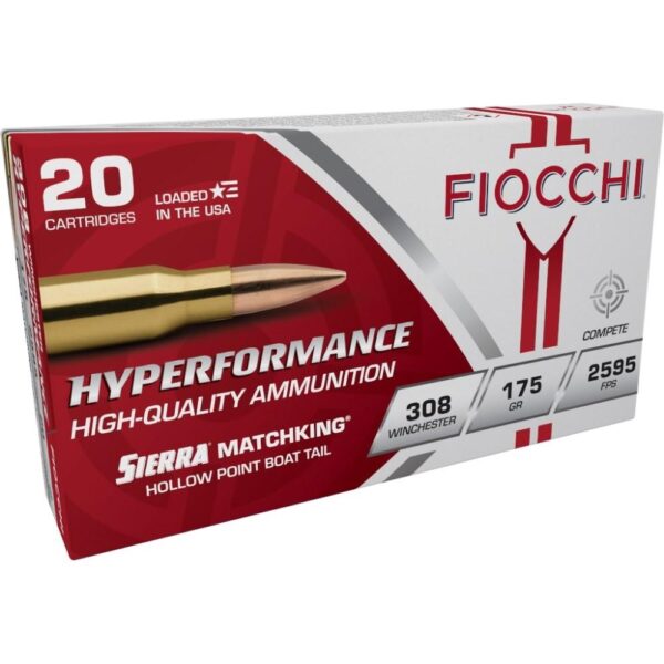 Fiocchi Hyperformance Matchking Rifle Ammunition .308 Win. 175 gr HPBT 2595 fps 20/ct - Precision Shot Firearms