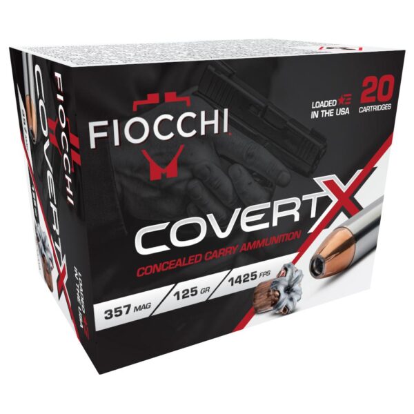 Fiocchi CovertX Handgun Ammunition .357 Mag 125gr JHP 1425 fps 20/ct - Precision Shot Firearms