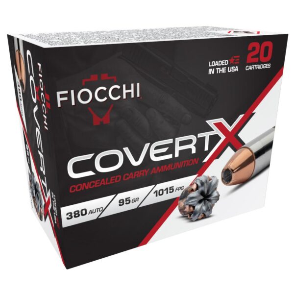 Fiocchi CovertX Handgun Ammunition .380 Auto 95gr JHP 1025 fps 20/ct - Precision Shot Firearms