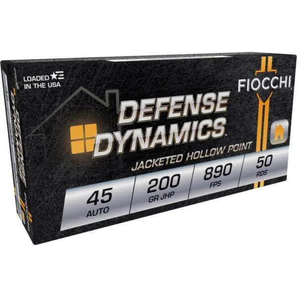 Fiocchi Pistol Shooting Dynamics Handgun Ammunition .45 ACP 200 gr. JHP 890 fps 50/ct - Precision Shot Firearms
