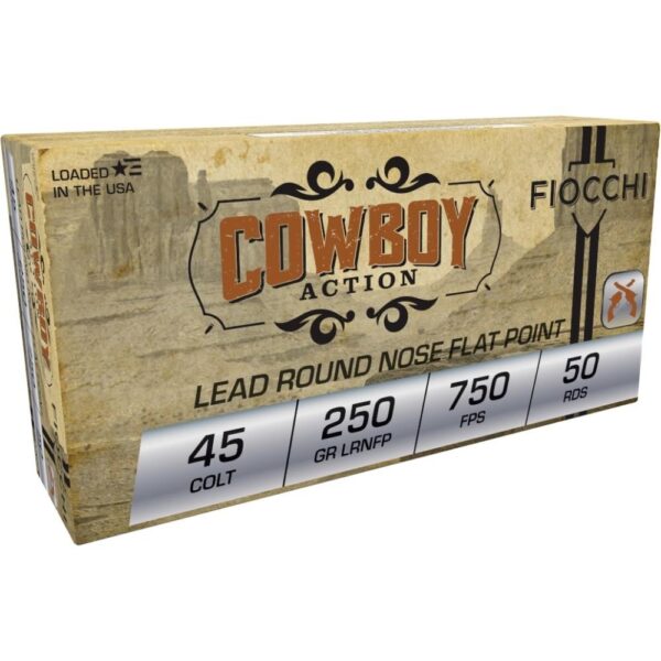 Fiocchi Cowboy Action .45 LC 250 gr Lead RNFP Handgun Ammo - 50/ct - Precision Shot Firearms