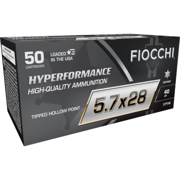 Fiocchi Hyperformance Defense Handgun Ammunition 5.7x28mm 40gr PT 1750 fps 50/ct - Precision Shot Firearms