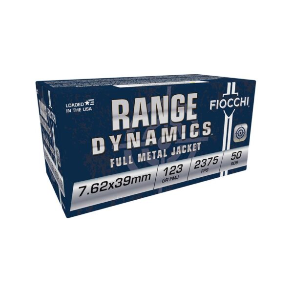 Fiocchi Range Dynamics Centerfire Rifle Ammunition 7.62x39mm 123 gr FMJ 2375 fps 50/ct - Precision Shot Firearms