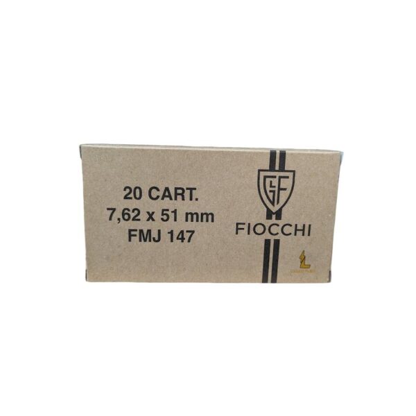 Fiocchi Range Dynamics Rifle Ammunition 7.62x51mm 147gr FMJ 2790 fps 20/ct - Precision Shot Firearms