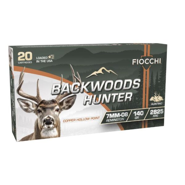 Fiocchi Backwoods Hunter Rifle Ammunition 7mm-08 Rem 140Gr CHP 2825 fps 20/ct - Precision Shot Firearms