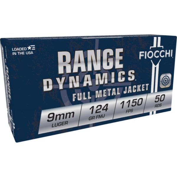 Fiocchi Pistol Shooting Dynamics Handgun Ammunition 9mm Luger 124 gr FMJ 1150 fps 1000/Case (20-50/ct Boxes) - Precision Shot Firearms