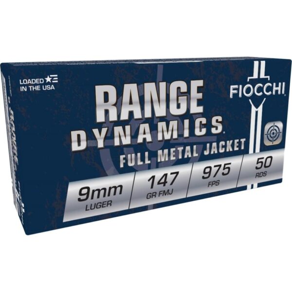 Fiocchi Pistol Shooting Dynamics Handgun Ammunition 9mm Luger 147 gr FMJ 1000 fps 50/box - Precision Shot Firearms