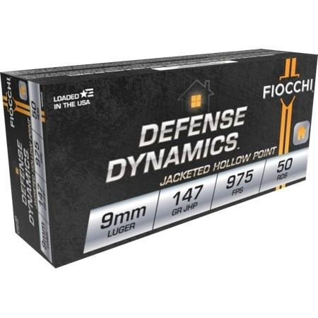 Fiocchi Pistol Shooting Dynamics Handgun Ammunition 9mm Luger 147 gr JHP 975 fps 50/box - Precision Shot Firearms